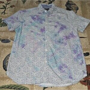 Cactus Man Shirt Floral Mens Slim Ricky Singh  Large CButton Down Short Sleeve